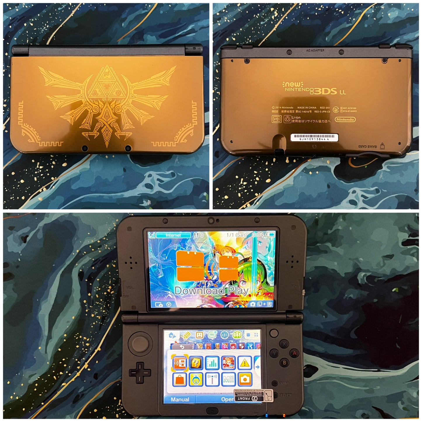 New 3DS LL with (Case/Charger/Wrist Strap/Hand Grip/Clear Shell/Screen Protector)