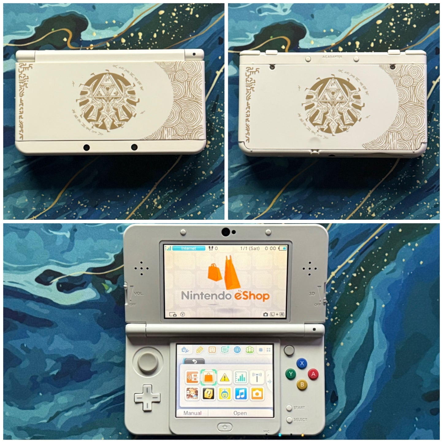 New 3DS with (Case/Charger/Clear Shell/Screen Protector)