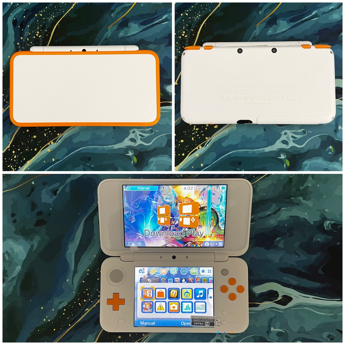 New 2DS LL with (Case/Charger/Hand Grip/Clear Shell/Screen Protector)