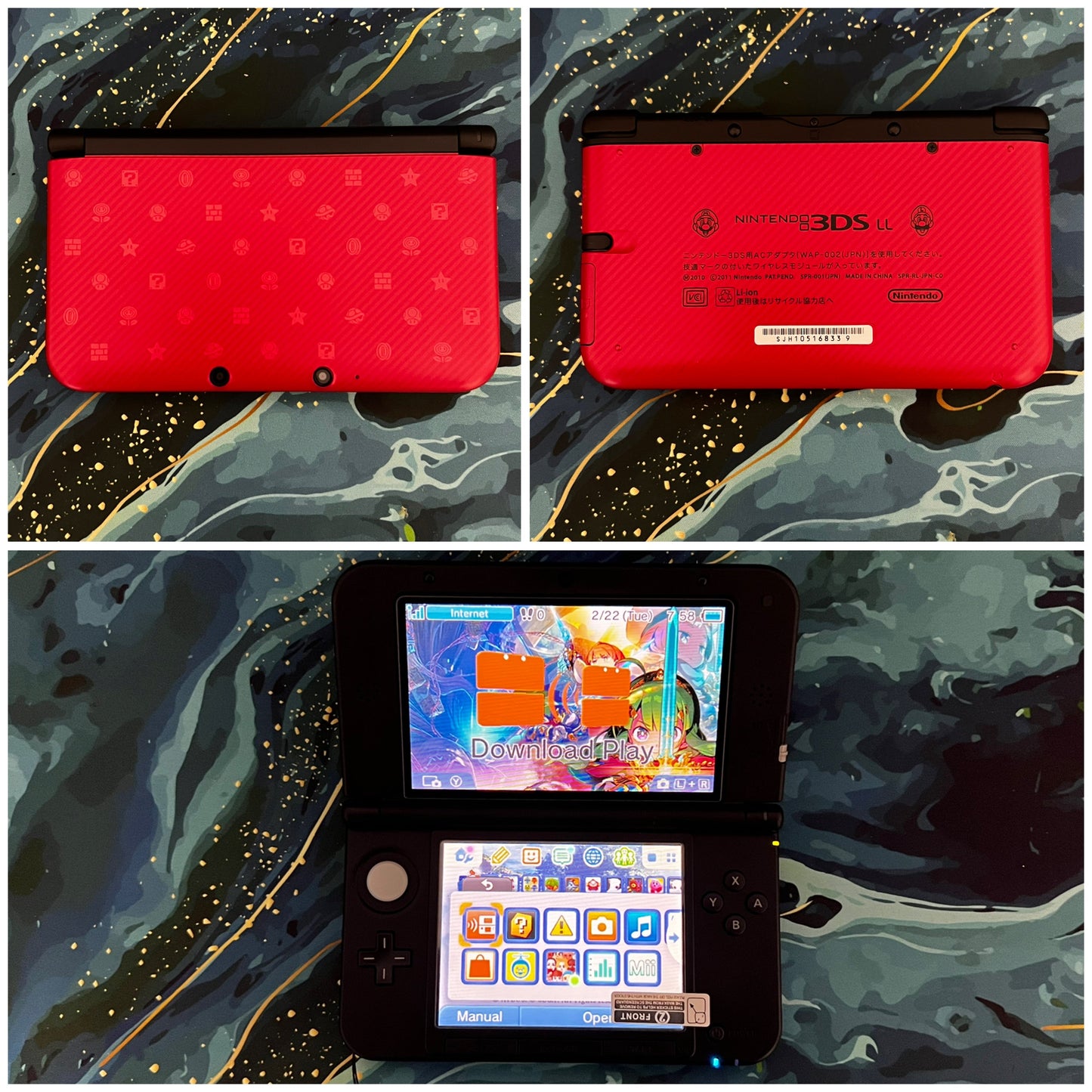 3DS LL with Accessories (Screen Protector/Charger/Clear Shell/Case)