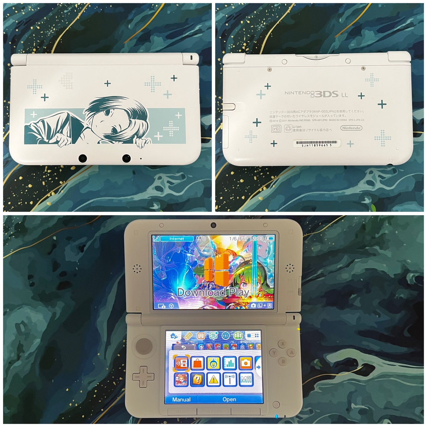 3DS LL with Accessories (Screen Protector/Charger/Clear Shell/Case)