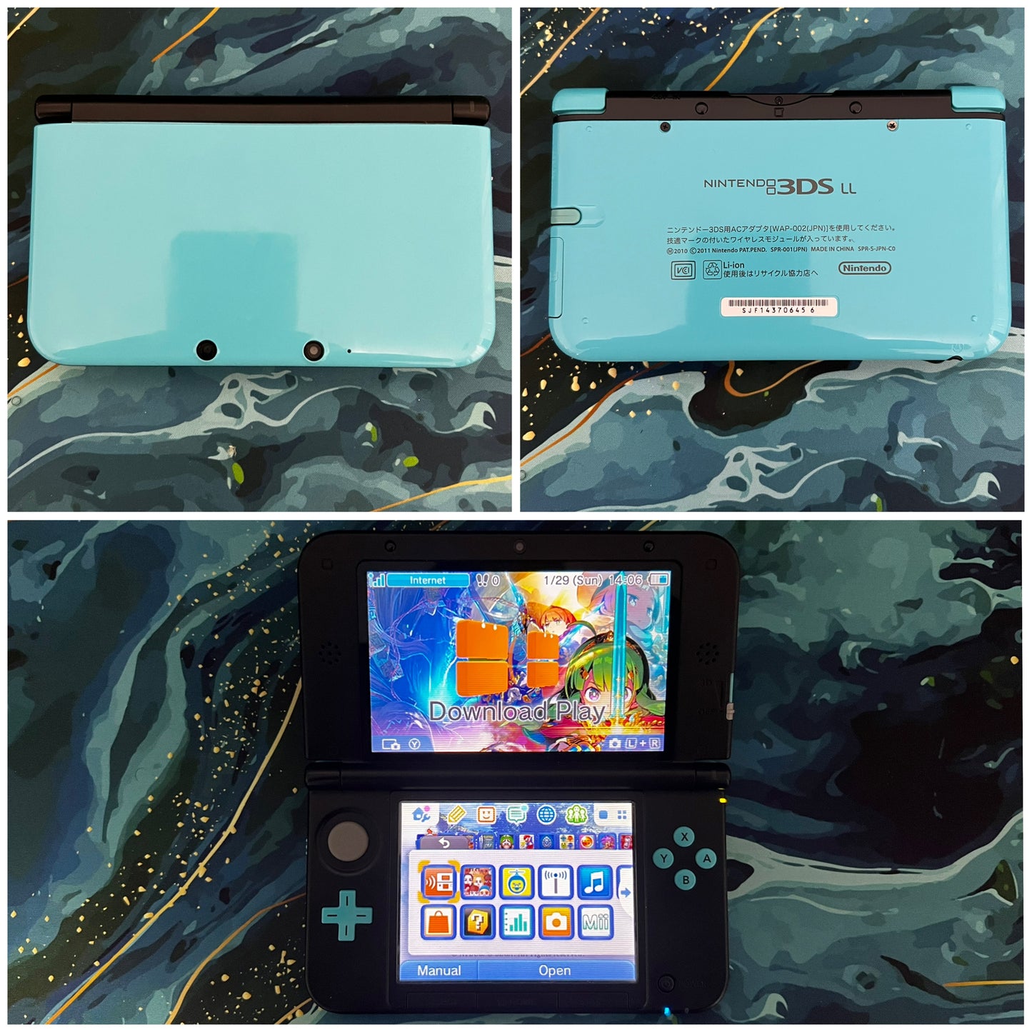 3DS LL with Accessories (Screen Protector/Charger/Clear Shell/Case)