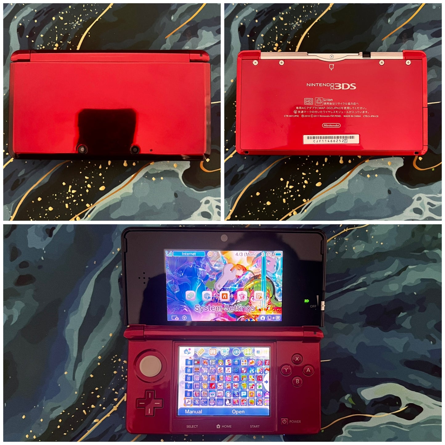 3DS with Accessories (Screen Protector/Charger/Clear Shell/Case)