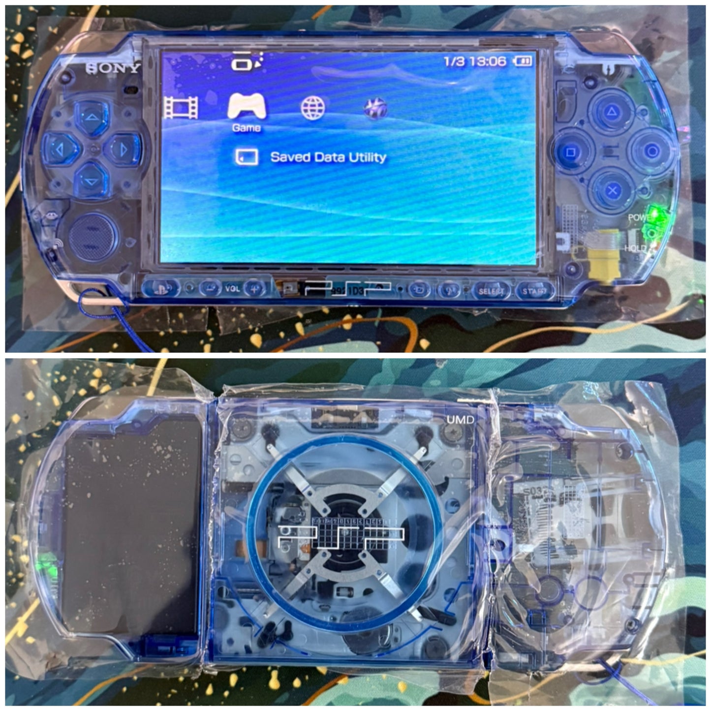 PSP 3000 Fully Customized Per your request w (Free Pouch & Transparent Clear Shell, Wrist strap, Charger)
