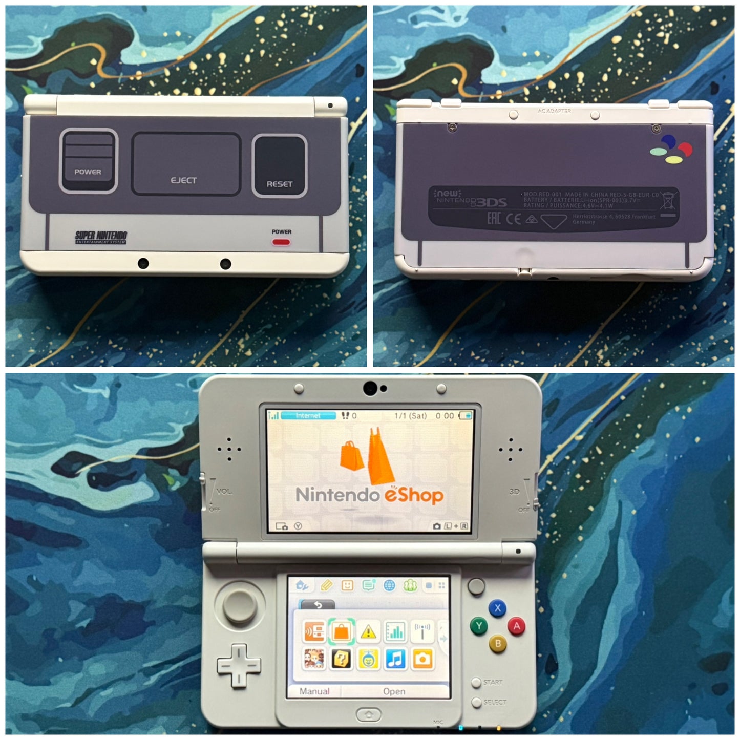 New 3DS with (Case/Charger/Clear Shell/Screen Protector)