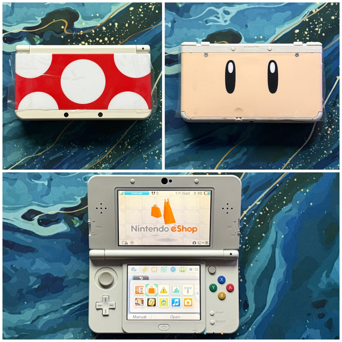 New 3DS with (Case/Charger/Clear Shell/Screen Protector)