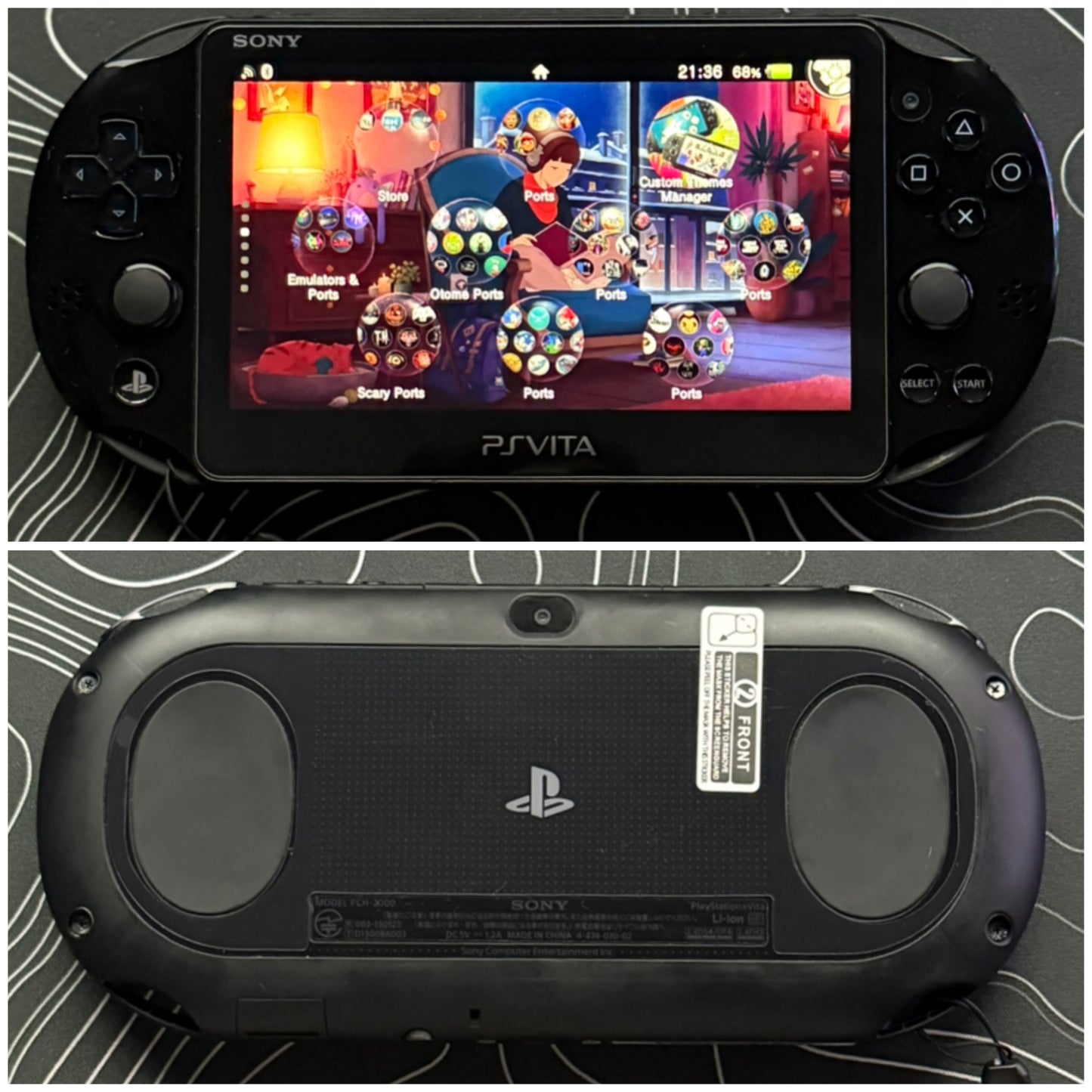 Psvita 2000 Fully Customized with (Case/Charger/Screen Protector/Wrist Strap/Clear Shell)