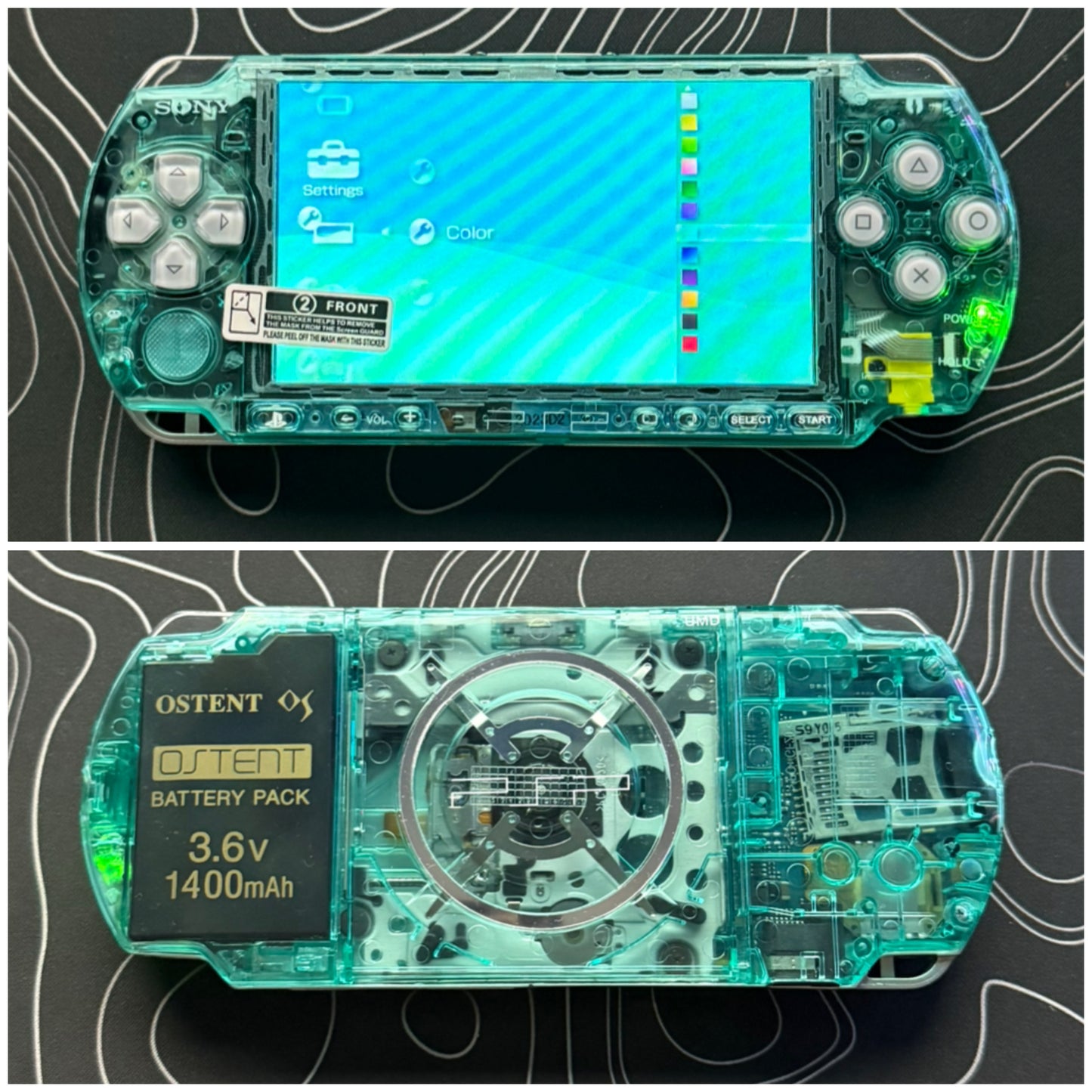 PSP 3000 Fully Customized Per your request w (Free Pouch & Transparent Clear Shell, Wrist strap, Charger)