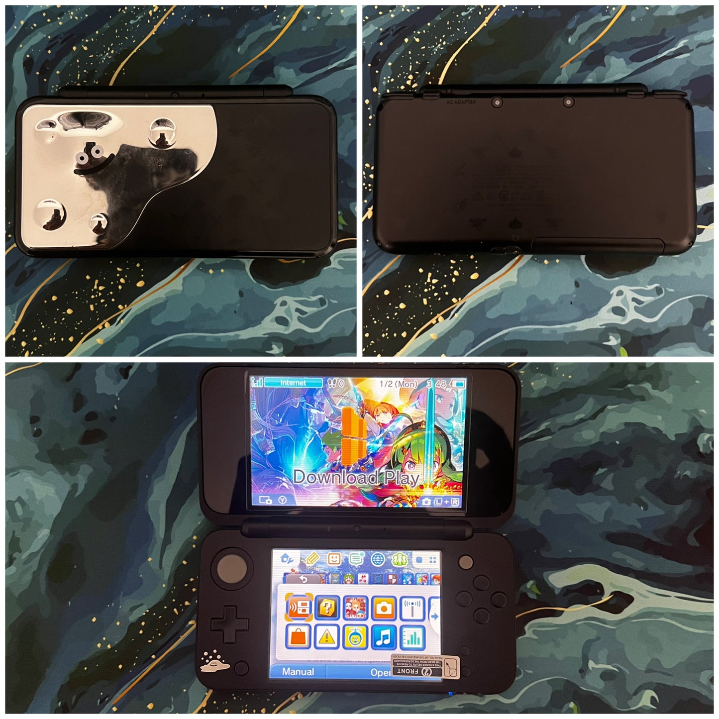New 2DS LL with (Case/Charger/Hand Grip/Clear Shell/Screen Protector)