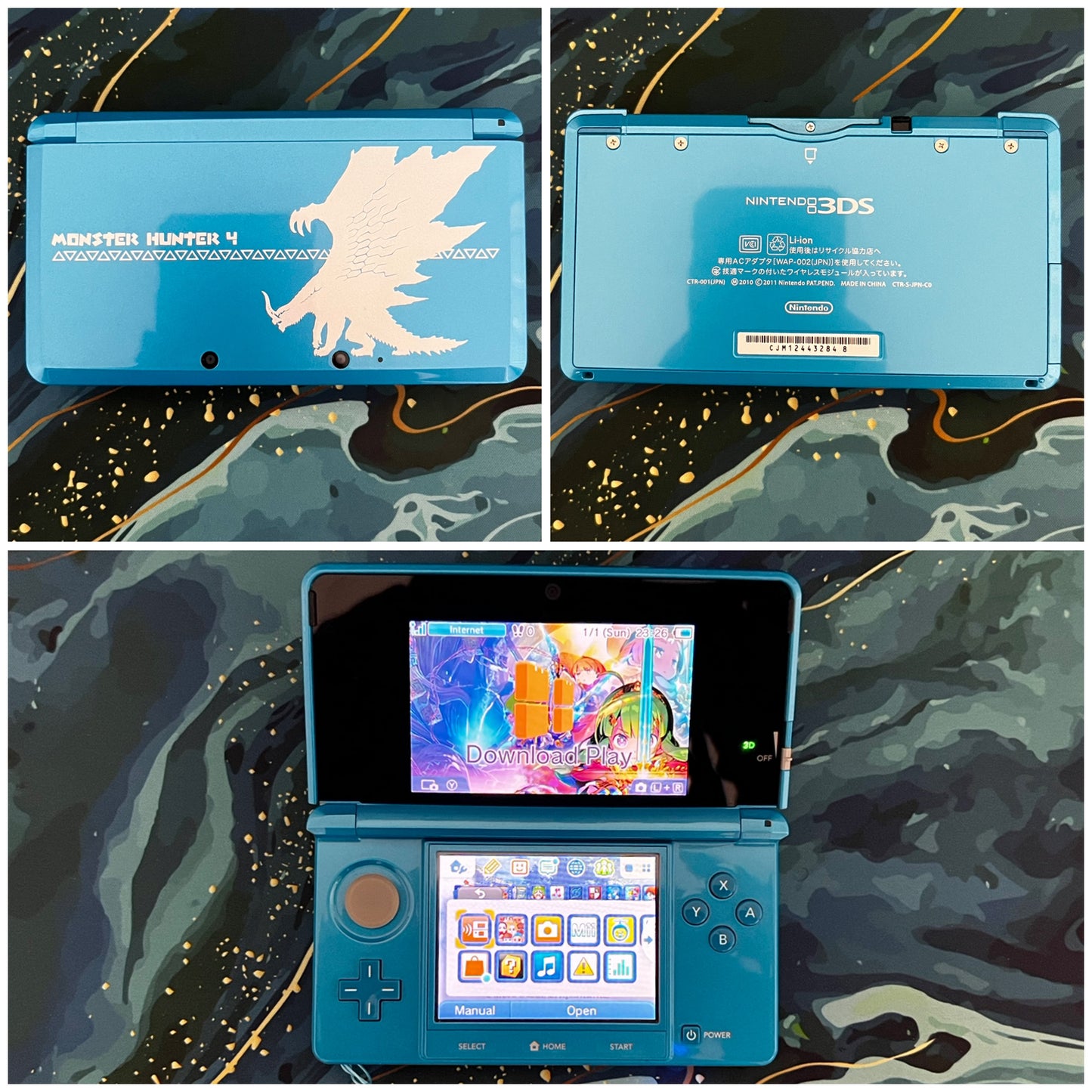 3DS with Accessories (Screen Protector/Charger/Clear Shell/Case)