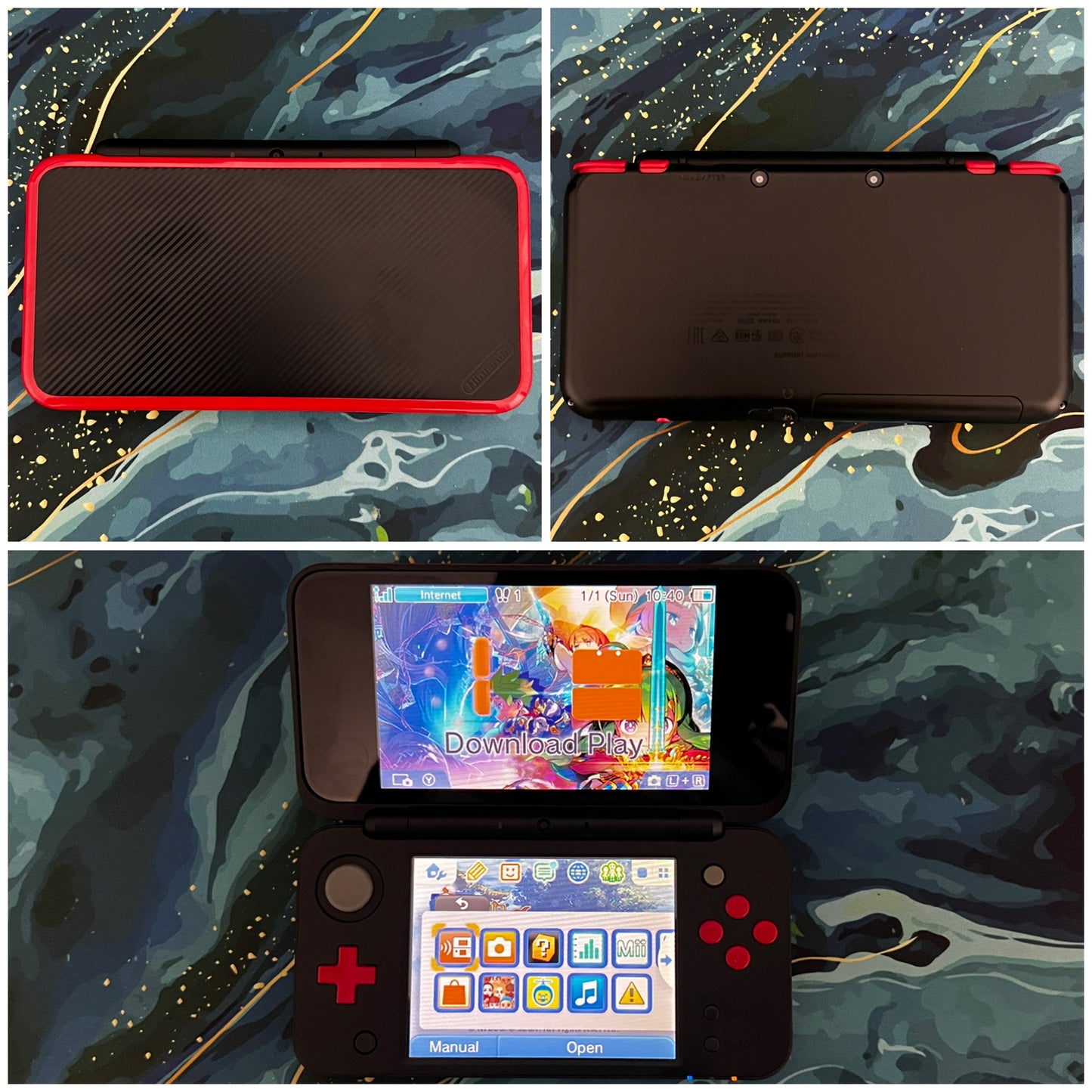 New 2DS LL with (Case/Charger/Hand Grip/Clear Shell/Screen Protector)