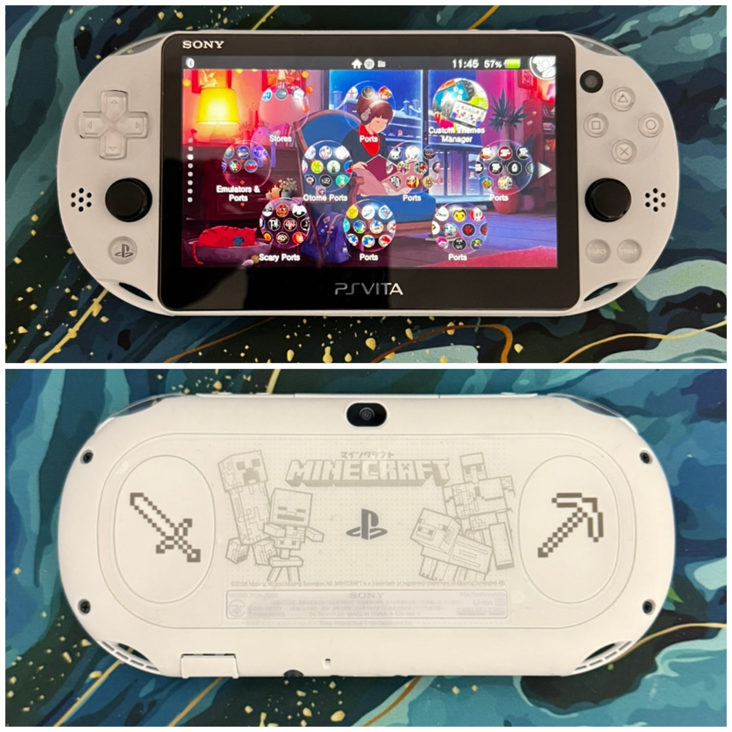 Psvita 2000 Fully Customized with (Case/Charger/Screen Protector/Wrist Strap/Clear Shell)